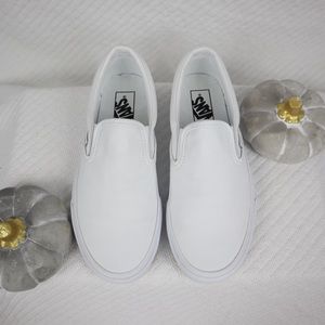 White Slip On Vans